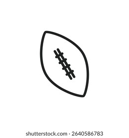 A simple line drawing of an American football, showcasing its oblong shape and laces.