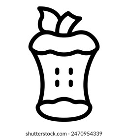 Simple line drawing of an apple, ideal for coloring books and educational materials