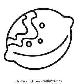 Simple line drawing of an artist's palette, ideal for icons and logos