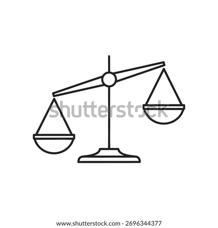 Simple line drawing of balance scales indicating imbalance or weighing evidence in law justice