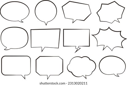 Simple line drawing balloon set