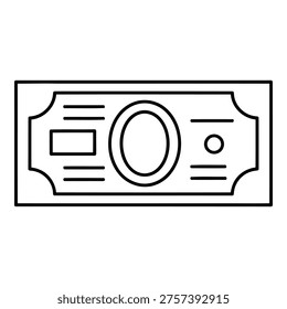 Simple line drawing of a banknote
