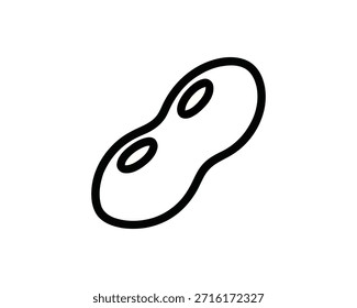 Un simple dibujo de línea de frijoles, que representa productos frescos y una alimentación saludable.