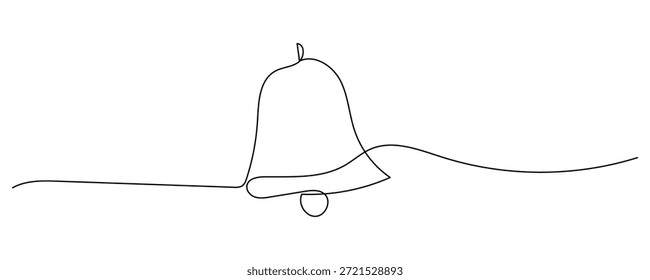 Dibujo de línea simple de una campana con un ícono de línea que fluye. expresión, creatividad, elegancia, un símbolo de arte de línea. Ilustración vectorial.