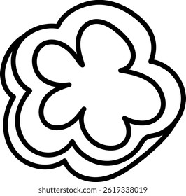Un simple dibujo de línea de un pimiento morrón con contornos en negrita. La verdura se representa en un estilo minimalista con líneas limpias. Ilustración vectorial de dibujos animados.