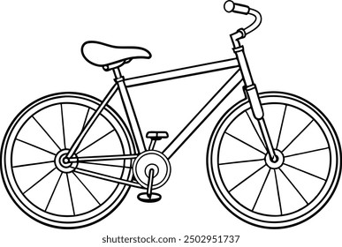 Simple Line Drawing of a Bicycle for Coloring