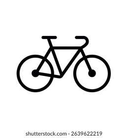 Simple line drawing of a bicycle icon for cycling