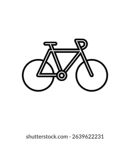 Simple line drawing of a bicycle icon for cycling