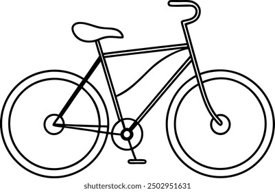 Simple Line Drawing of a Bicycle on White Background