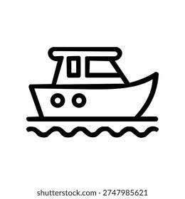 Simple line drawing boat