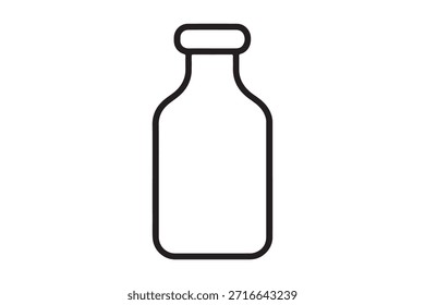 Dibujo de línea simple de una botella aislada sobre fondo blanco