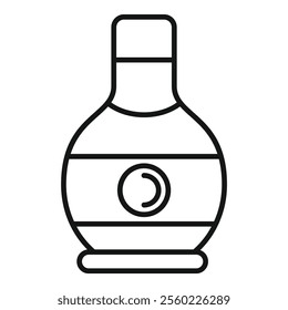 Simple line drawing of a bottle of olive oil, perfect for recipe books or cooking websites