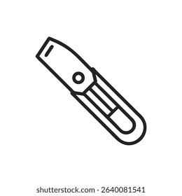 Simple line drawing of a box cutter knife tool