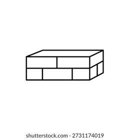 Simple line drawing of a brick wall section illustration