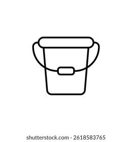 Desenho de linha simples de um balde com alça para vários usos de design