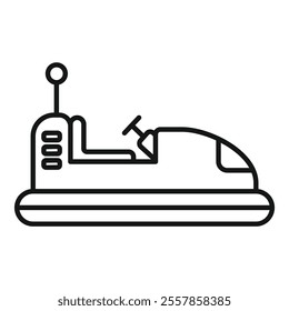 Simple line drawing of a bumper car, bringing joy and laughter to children at amusement parks and carnivals