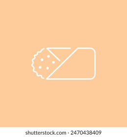  a simple line drawing of a burger with wrapped buns.