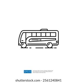 A simple line drawing of a bus, illustrating public transport. The design emphasizes clarity and minimalism, suitable for graphic resources or transport-related themes.