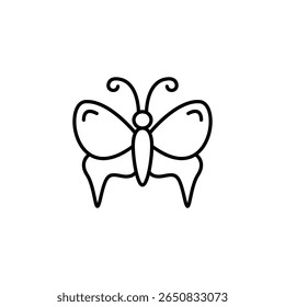 Desenho De Linha Simples De Uma Borboleta Com Asas Delicadas E Antenas