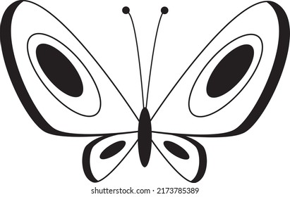 Simple line drawing of a butterfly. Vector butterfly. 