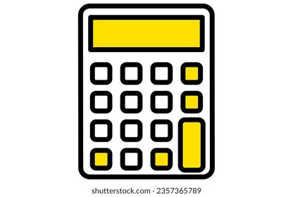 Simple line drawing of a calculator, Vector Illustration