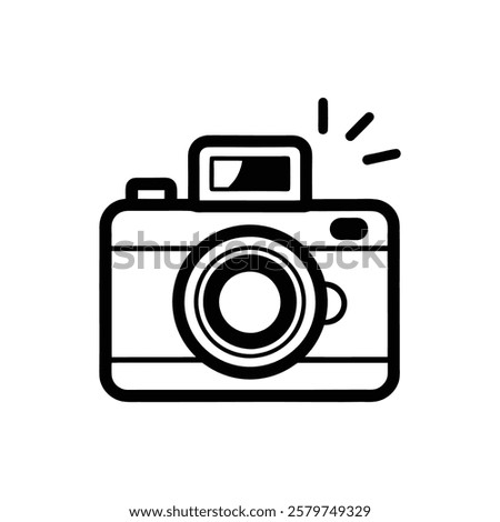 Simple Line Drawing of a Camera – Minimalist Vector Illustration