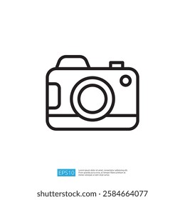 A simple line drawing of a camera, representing photography and capturing moments.