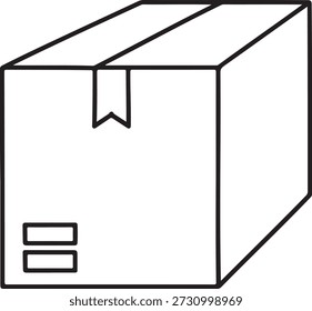 Dibujo de línea simple de una caja de cartón