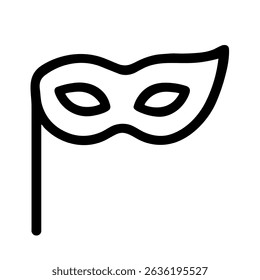 Simple Line Drawing Carnival Mask Icon Party Celebration Element