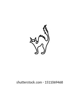simple line drawing of cat cartoon 