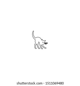 simple line drawing of cat cartoon 