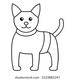 Um simples desenho de linha de um gato, perfeito para colorir páginas, adesivos, ou qualquer projeto que precisa de um felino bonito e amigável. A imagem é fácil de imprimir e usar para criar.