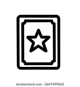Simple Line Drawing Certificate With Star Award Graphic Icon