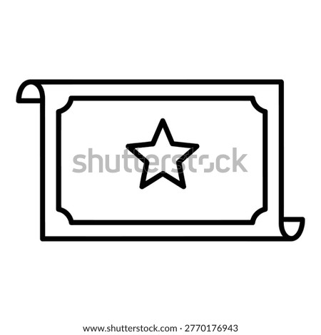Simple line drawing certificate with star