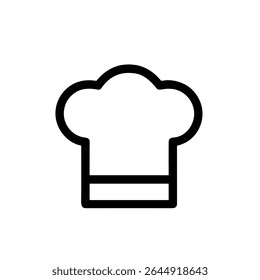 Simple Line Drawing Chef Hat Food Preparation Cooking Icon
