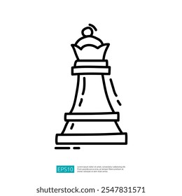 A simple line drawing of a chess queen piece, emphasizing its distinctive crown and shape, suitable for graphic design or educational purposes.