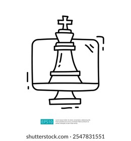 A simple line drawing of a chess rook, symbolizing strategy and gameplay.