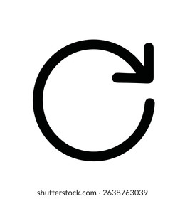 Simple Line Drawing Circular Arrow Symbol Refresh Icon and Button