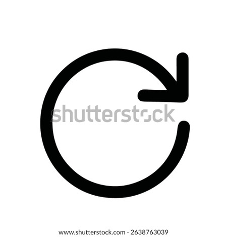 Simple Line Drawing Circular Arrow Symbol Refresh Icon and Button
