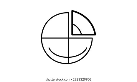 Simple line drawing of a circular diagram with a detached segment and arc.