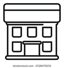 Simple line drawing of a city hall building representing local government and civic administration