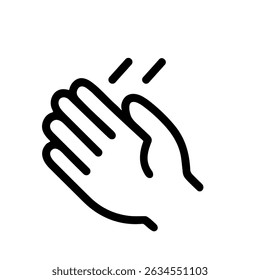 Simple Line Drawing Clapping Hand Gesture Sign Minimalist Icon