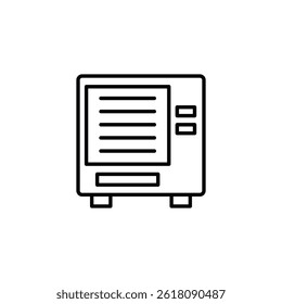 Simple line drawing of a classic automated vending machine design