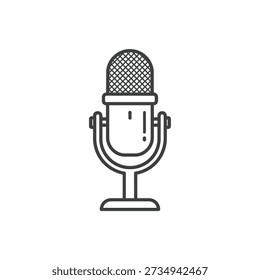 Simple line drawing of a classic microphone