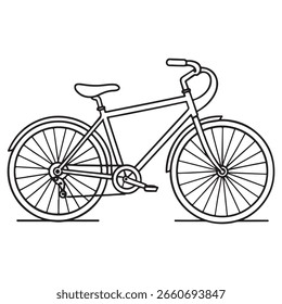 Dibujo de línea simple de una bicicleta de carretera clásica