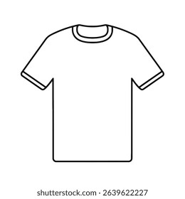 Simple line drawing of a classic short sleeve t shirt