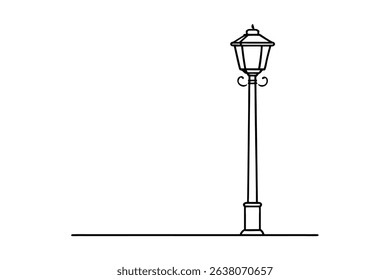 Simple line drawing of a classic street lamp post