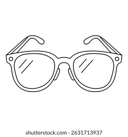 Simple Line Drawing of Classic Sunglasses