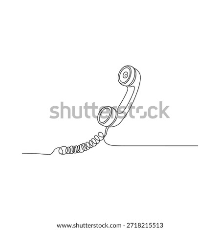 A simple line drawing of a classic telephone receiver with a coiled cord