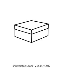 Desenho de linha simples de uma caixa quadrada fechada